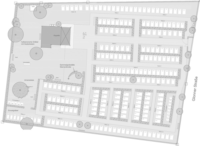 Plan Kommunaler Friedhof Moosach